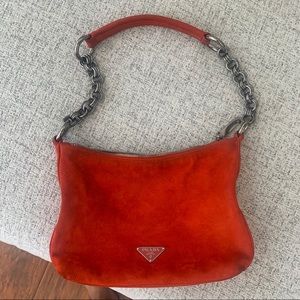 Orange Suede Prada Purse